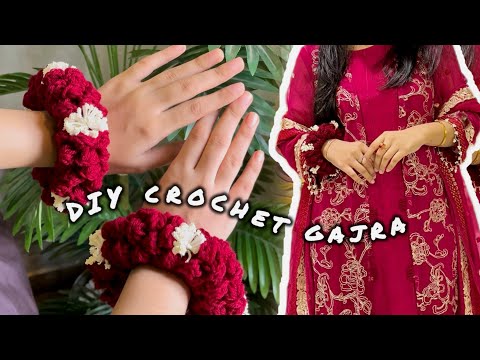 How to make Crochet Gajrey | Urdu/Hindi | detailed tutorial | easy pattern | maroon gajra ❤️🎀
