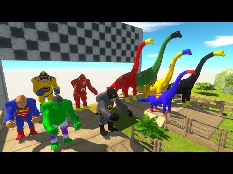 Dinosaurus Jurassic World Dominion: King Kong vs Brachiosaurus Superheroes Speed Race Championship
