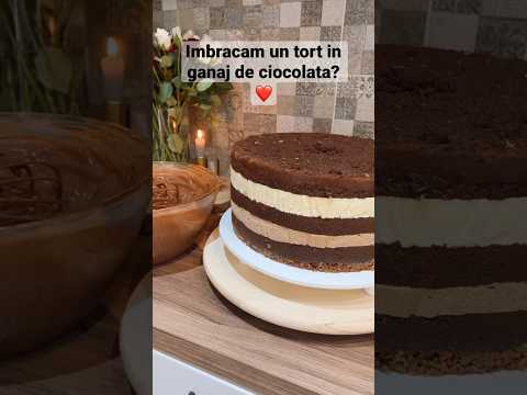 Cum sa imbraci un tort in ganaj de ciocolata!❤️ @dordesat #shorts #fyp #foryou #cake