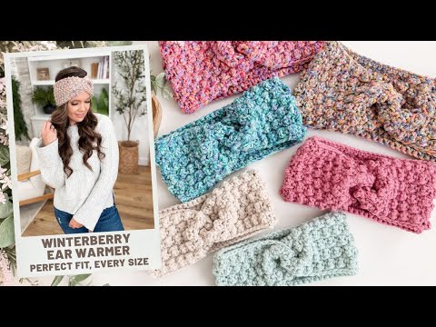 Easy Winterberry Ear Warmer Crochet Pattern Tutorial