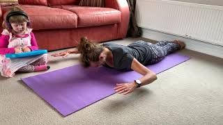 E position shoulder blade squeeze exercise