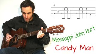 Mississippi John Hurt - Candy Man - Guitar lesson / tutorial / cover with tab