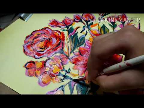 Abstract painting of flowers/Easy abstract painting/Abstract art/Flower cover-SAYANI DEB