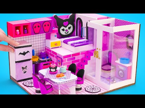 🏠 Let's Build Kawaii Dream House for Kuromi! 💜 Fun Cardboard Craft