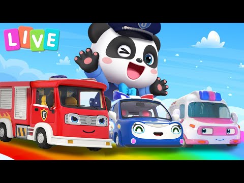 Capa de 🔴 BabyBus Live  -  Os Carrinhos Coloridos | Família Bebê Panda | Músicas Infantis & Canções Infantis