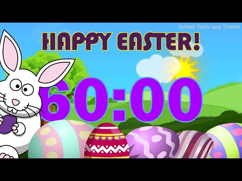 60 Minute Happy Easter Countdown Timer Bunny And Eggs