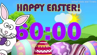 60 Minute 🐰 Happy Easter 🐇 Countdown Timer - Bunny and Eggs 🥚🐇