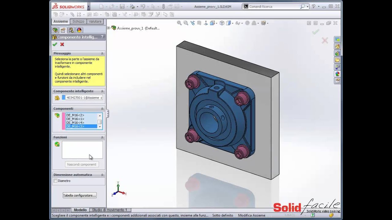 SolidFacile Professional 21 Creare Componenti intelligenti