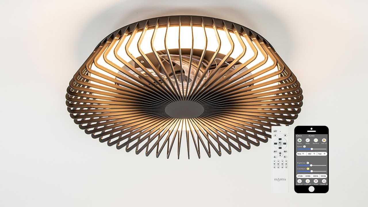 Zwarte plafondventilator met remote en Bluetooth bediening | Straluma 12900067