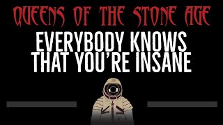 Queens of the Stone Age • Everybody Knows That You&#39;re Insane (CC) 🎤 [Karaoke] [Instrumental Lyrics]