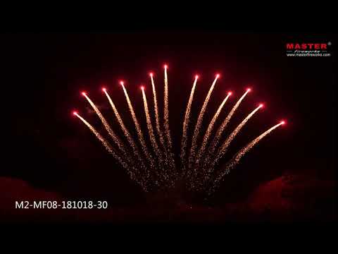 1.2" 13 Shot Single Row FAN Shape - Red Tail Fireworks For Celebration