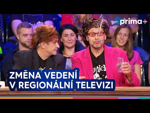 Partička:Nadržená rosnička Adéla, sporťák Geňa, hlasatel Michal a ředitel Igor v regionální televizi