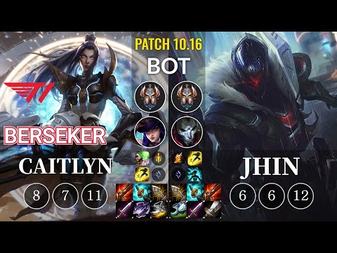 T1 Berseker Caitlyn vs Jhin Bot - KR Patch 10.16