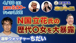 【N国党立花孝志氏の実態】選挙ウォッチャーちだい　番組終了後立花氏の歴代彼女の秘密を大暴露！　4/9配信のダイジェスト＆配信終了後反省会