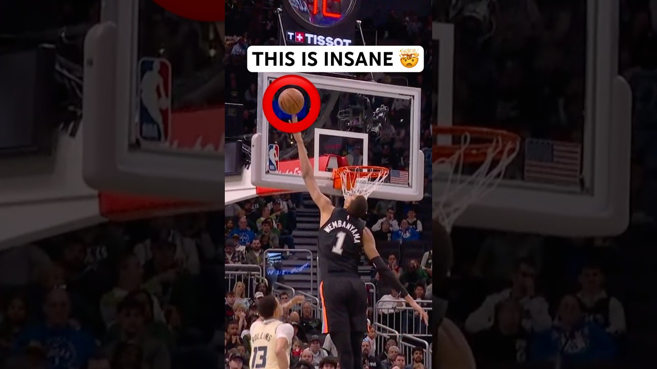 Wembanyama nearly blocked this at the top of the backboard 🤯