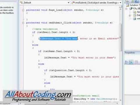 C# (ASP.NET) Contact form and email