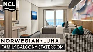 NCL Luna | Family Balcony Stateroom Tour & Review | Norwegian Cruise Line 2026