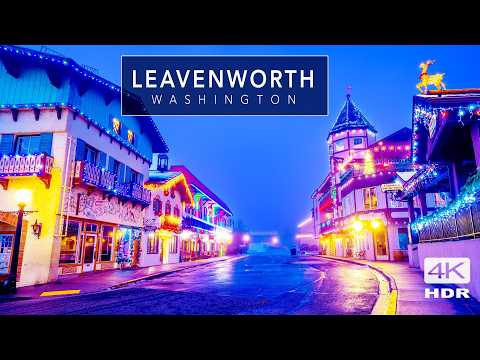 Leavenworth CHRISTMAS WONDERLAND walking tour in Washington - Relaxing Cinematic Film