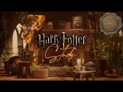 Study at the Hufflepuff Common Room✧˖°Pomodoro 25/5 ✨2 hours🕯️Harry Potter Fireplace