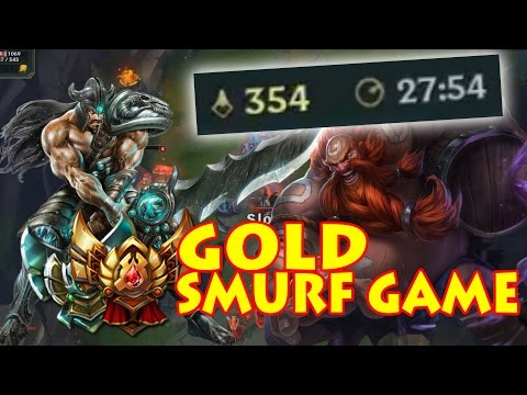 TRYNDAMERE VS GRAGAS TOP: SMURFING IN GOLD/PLATINUM - 354 CS AT 28 MIN MARK [Patch 7.9]