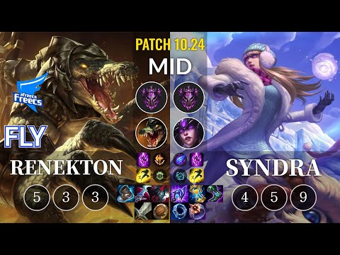 AF Fly Renekton vs Syndra Mid - KR Patch 10.24