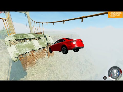Bridge Jump AUDİ Cars Bump Impact Crash Falling from high - BeamNG Drive #3