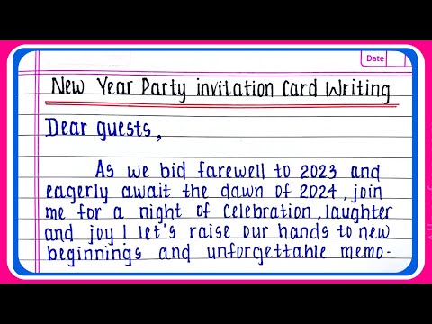 New year party invitation card writing /Invitation Card on New Year Celebration/Happy New Year card