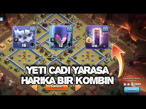 TH 12 YETİ CADI YARASA KOMBİNİYLE FULLEDİK - CLASH OF CLANS