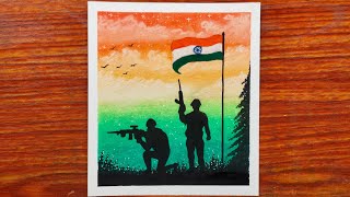 Ab Tumhare Hawale Watan Sathiyo ❤️ : easy soft pastel drawing #shorts