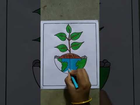 World Environment Day Easy Drawing/How To Draw Save Environment Save Earth Drawing #shorts #viral