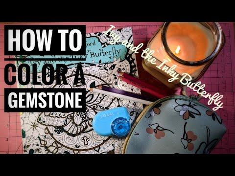 Coloring Gemstones in Ivy & the Inky Butterfly | Adult Coloring Tutorial