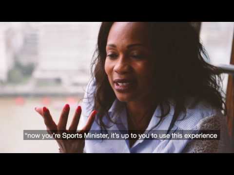 Sports Minister Laura Flessel speaks in London