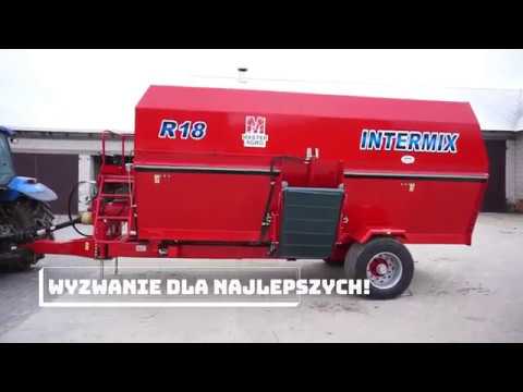 Poziomy wóz paszowy INTERMIX R18 (18 m3) w gospodarstwie na Mazowszu