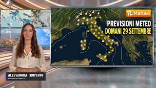 Lunedì 28 settembre 2026 - Previsioni meteo Italia di domani