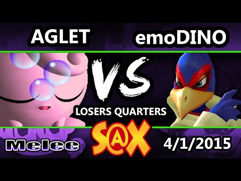 S@X - emoDinosaur (Falco) Vs. Aglet (Jigglypuff) SSBM Losers Quarters - Smash Melee