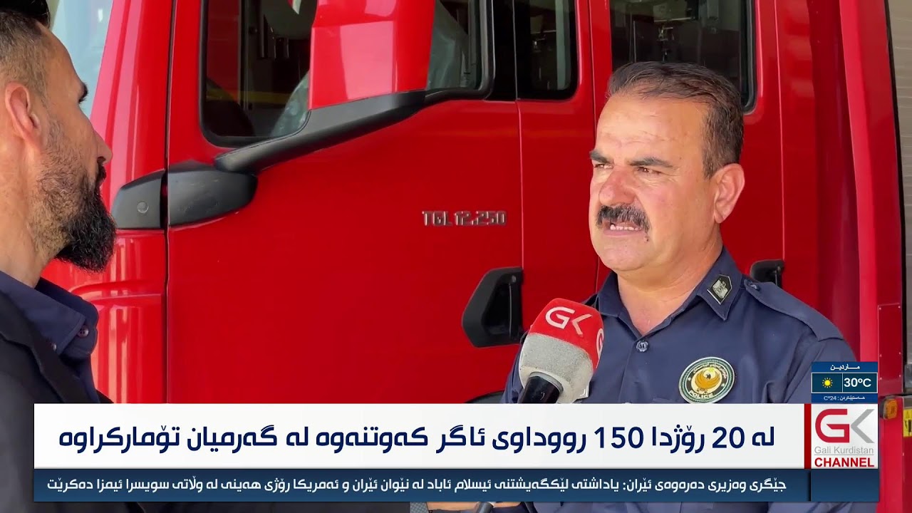 ڤیدیۆ | لە 20 رۆژدا 150 رووداوی ئاگركەوتنەوە لەگەرمیان تۆماركراوە