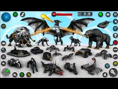 Elephant Robot Vs Lion Robot Transform War: Multi Animal Robot Car Game 2023 - Android iOS Gameplay