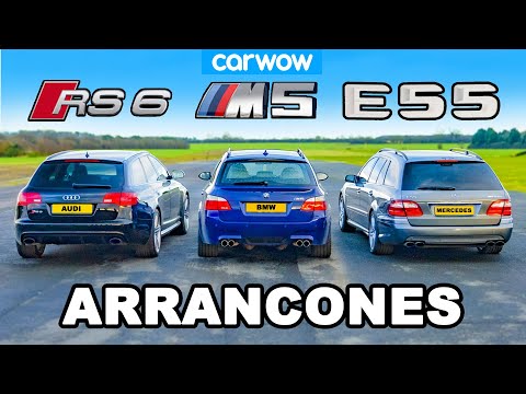 BMW M5 V10 vs AMG E55 vs Audi RS6: ARRANCONES *Atmos vs Turbo vs Supercargado*