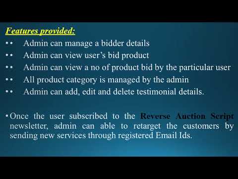 Bidding PHP Script  - Auction Script -  Reverse Auction Script
