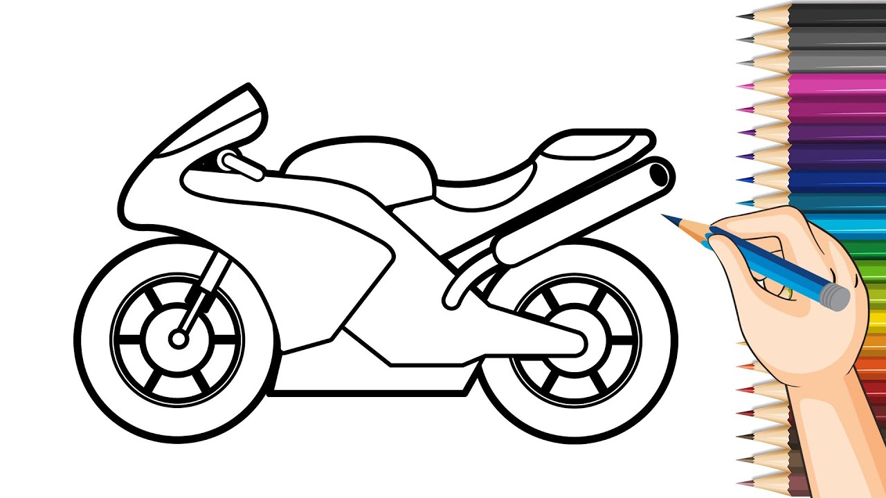 Coloring Racing Motorcycle | Coloring For Kids | Coloring With Me #060
