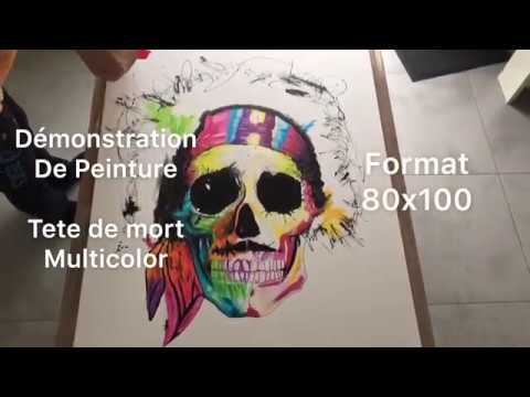 Démonstration peinture tête de mort multicolore -Lilian Fournier #22