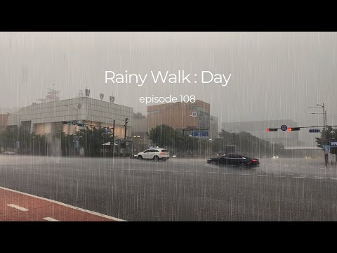 (4K) Walking in Heavy Rain | Hard Rain Strong Wind | Rain Noise | Sleep, Focus, Relax | 강폭우 집중호우