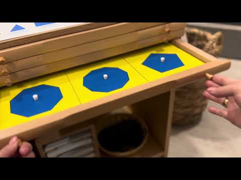 Geometry Cabinet and Cards: Montessori Sensorial Lesson AMI version