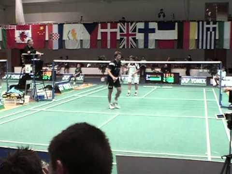 MMČR badminton 2009 MS Dmytro Zavadsky UKR - Simon Maunoury FRA 04