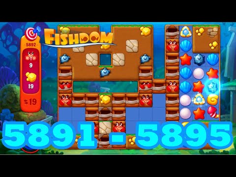 Fishdom Level 5891 - 5895 HD Walkthrough | 3 match puzzle | gameplay | android | 5892 | 5893 | 5894