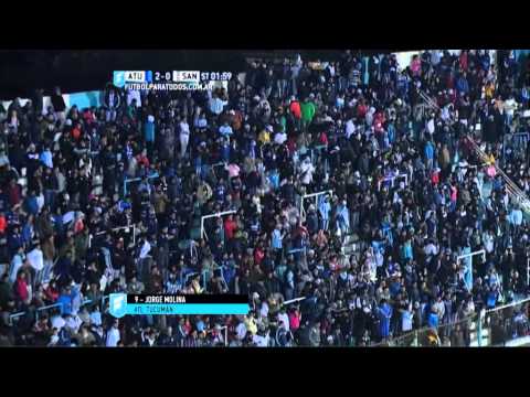 Gol de Molina. Atl. Tucumán 2 - Santamarina 0. Fecha 20. Primera B Nacional 2015. FPT.