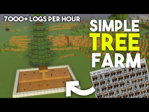 Minecraft Wood Farming - 7000+ Wood Logs Per Hour - Easy Tree Farm 1.20