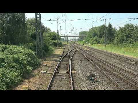 Train cab ride; Emmerich am Rhein station; shunting the loco (20240813)