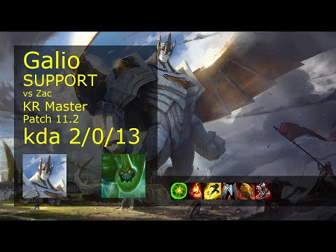 Galio Support & Lucian vs Zac & Samira - KR Master 2/0/13 Patch 11.2 Gameplay // [롤] 갈리오 vs 자크 서폿