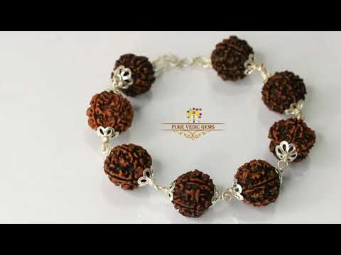 5 Mukhi Rudraksha Bracelet in Silver video
